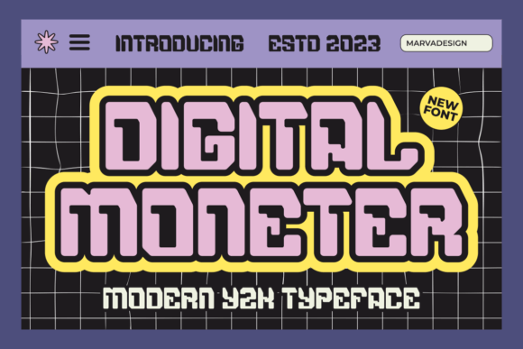 Digital Moneter: The Modern Techno Y2K Typeface for Bold Editorial Design