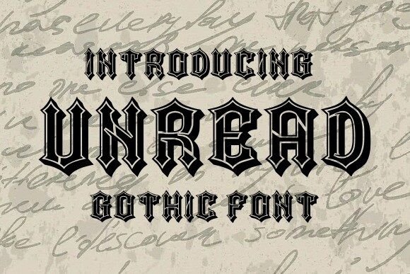 Unread: The Modern Gothic Typeface for Handmade Creators